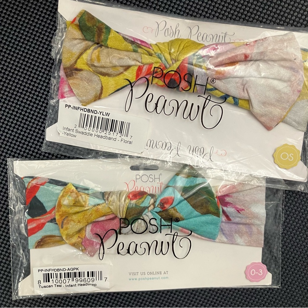 Two NWT Posh Peanut Infant Headbands